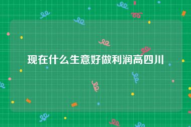 现在什么生意好做利润高四川