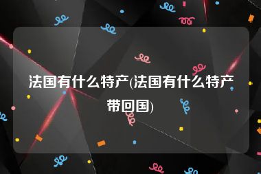 法国有什么特产(法国有什么特产带回国)