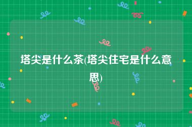 塔尖是什么茶(塔尖住宅是什么意思)