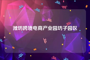 潍坊跨境电商产业园坊子园区