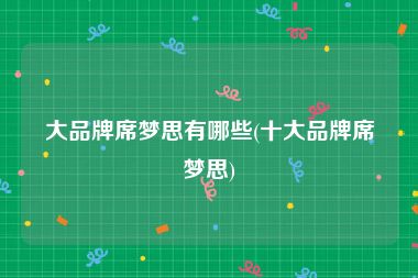 大品牌席梦思有哪些(十大品牌席梦思)
