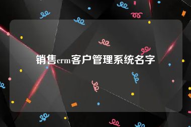 销售crm客户管理系统名字