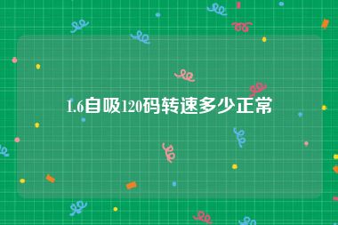 1.6自吸120码转速多少正常