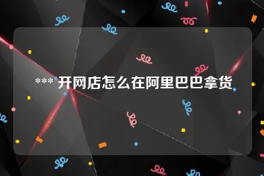  *** 开网店怎么在阿里巴巴拿货