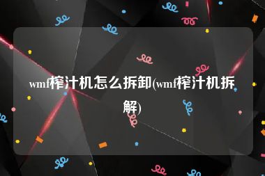 wmf榨汁机怎么拆卸(wmf榨汁机拆解)