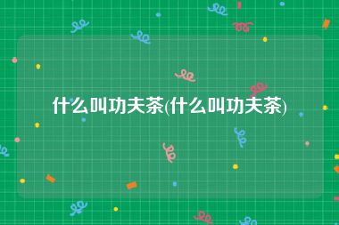 什么叫功夫茶(什么叫功夫茶)