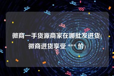 微商一手货源商家在哪批发进货(微商进货享受 *** 价)
