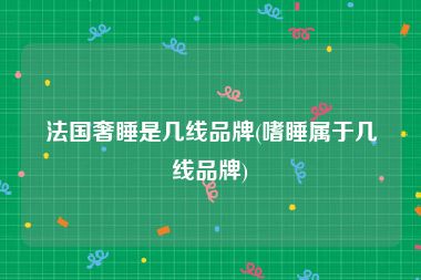 法国奢睡是几线品牌(嗜睡属于几线品牌)