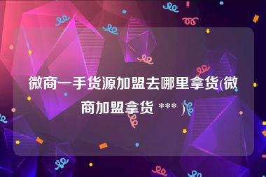 微商一手货源加盟去哪里拿货(微商加盟拿货 *** )