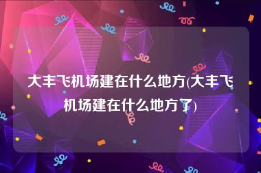 大丰飞机场建在什么地方(大丰飞机场建在什么地方了)