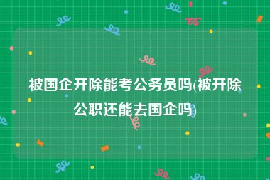 被国企开除能考公务员吗(被开除公职还能去国企吗)