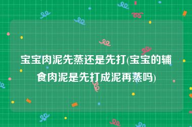 宝宝肉泥先蒸还是先打(宝宝的辅食肉泥是先打成泥再蒸吗)