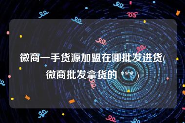 微商一手货源加盟在哪批发进货(微商批发拿货的 *** )