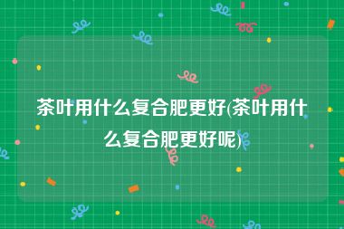 茶叶用什么复合肥更好(茶叶用什么复合肥更好呢)
