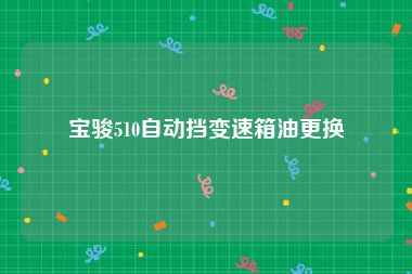 宝骏510自动挡变速箱油更换