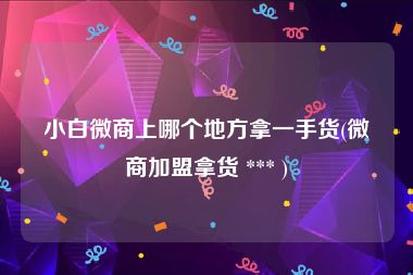 小白微商上哪个地方拿一手货(微商加盟拿货 *** )