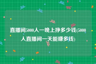 直播间5000人一晚上挣多少钱(5000人直播间一天能赚多钱)