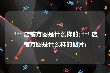  *** 店铺方图是什么样的( *** 店铺方图是什么样的图片)