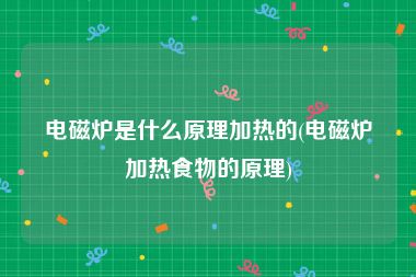 电磁炉是什么原理加热的(电磁炉加热食物的原理)