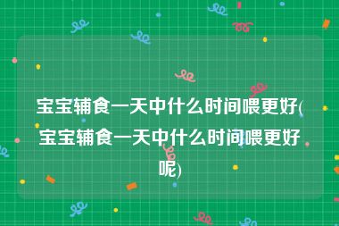 宝宝辅食一天中什么时间喂更好(宝宝辅食一天中什么时间喂更好呢)