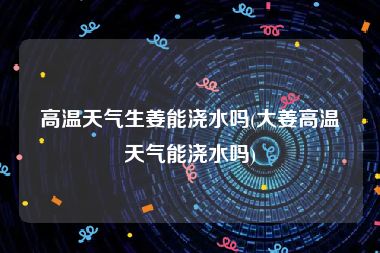 高温天气生姜能浇水吗(大姜高温天气能浇水吗)