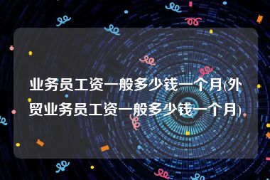 业务员工资一般多少钱一个月(外贸业务员工资一般多少钱一个月)