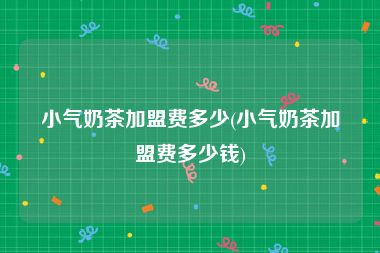 小气奶茶加盟费多少(小气奶茶加盟费多少钱)
