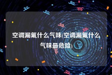 空调漏氟什么气味(空调漏氟什么气味最危险)