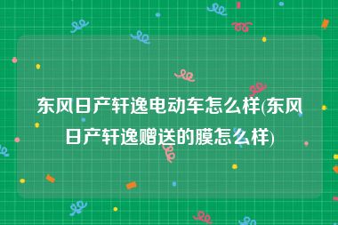 东风日产轩逸电动车怎么样(东风日产轩逸赠送的膜怎么样)