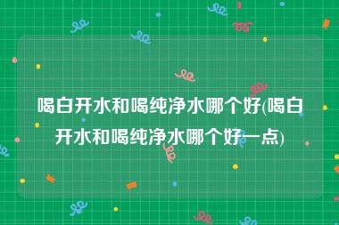 喝白开水和喝纯净水哪个好(喝白开水和喝纯净水哪个好一点)