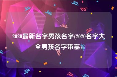 2020最新名字男孩名字(2020名字大全男孩名字带嘉)