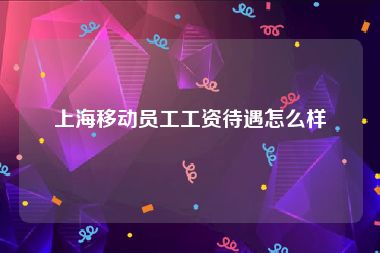 上海移动员工工资待遇怎么样