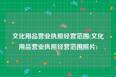 文化用品营业执照经营范围(文化用品营业执照经营范围照片)
