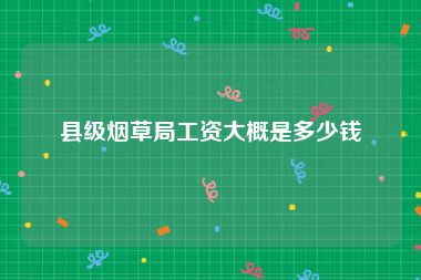 县级烟草局工资大概是多少钱