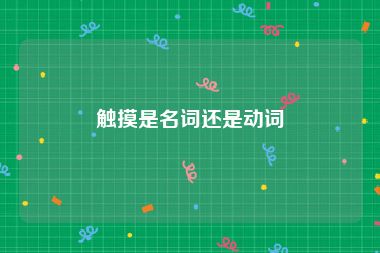 触摸是名词还是动词