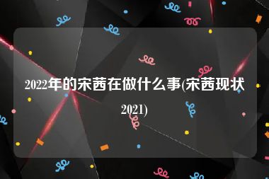 2022年的宋茜在做什么事(宋茜现状2021)
