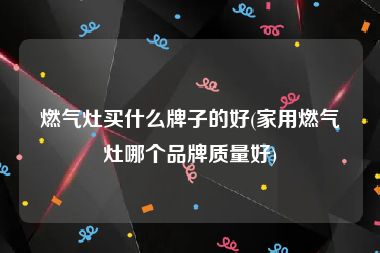 燃气灶买什么牌子的好(家用燃气灶哪个品牌质量好)