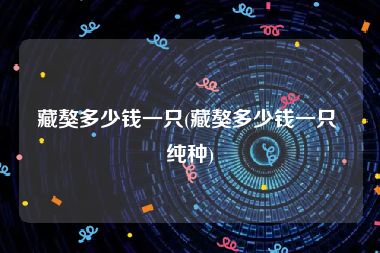 藏獒多少钱一只(藏獒多少钱一只 纯种)