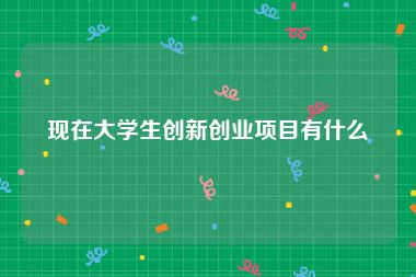 现在大学生创新创业项目有什么