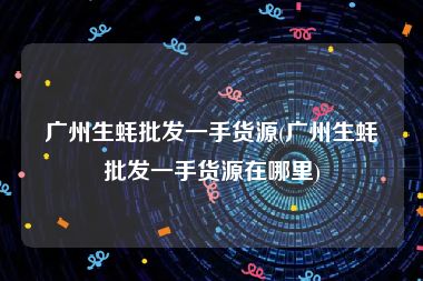 广州生蚝批发一手货源(广州生蚝批发一手货源在哪里)