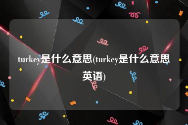 turkey是什么意思(turkey是什么意思英语)