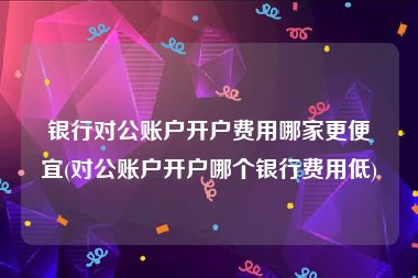 银行对公账户开户费用哪家更便宜(对公账户开户哪个银行费用低)