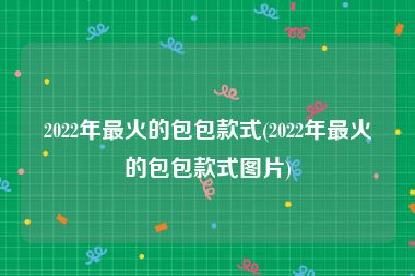 2022年最火的包包款式(2022年最火的包包款式图片)