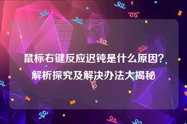 鼠标右键反应迟钝是什么原因？解析探究及解决办法大揭秘
