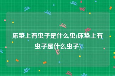 床垫上有虫子是什么虫(床垫上有虫子是什么虫子)