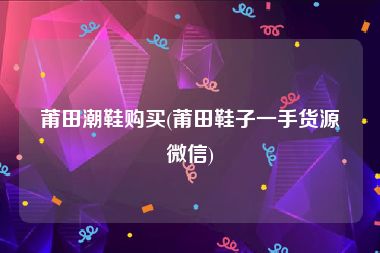 莆田潮鞋购买(莆田鞋子一手货源微信)