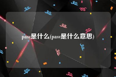 pass是什么(pass是什么意思)