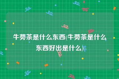 牛蒡茶是什么东西(牛蒡茶是什么东西好出是什么)