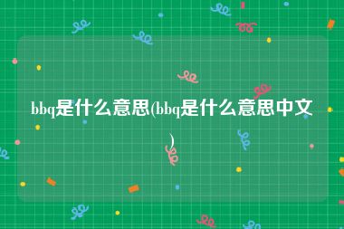 bbq是什么意思(bbq是什么意思中文)