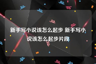新手写小说该怎么起步 新手写小说该怎么起步片段